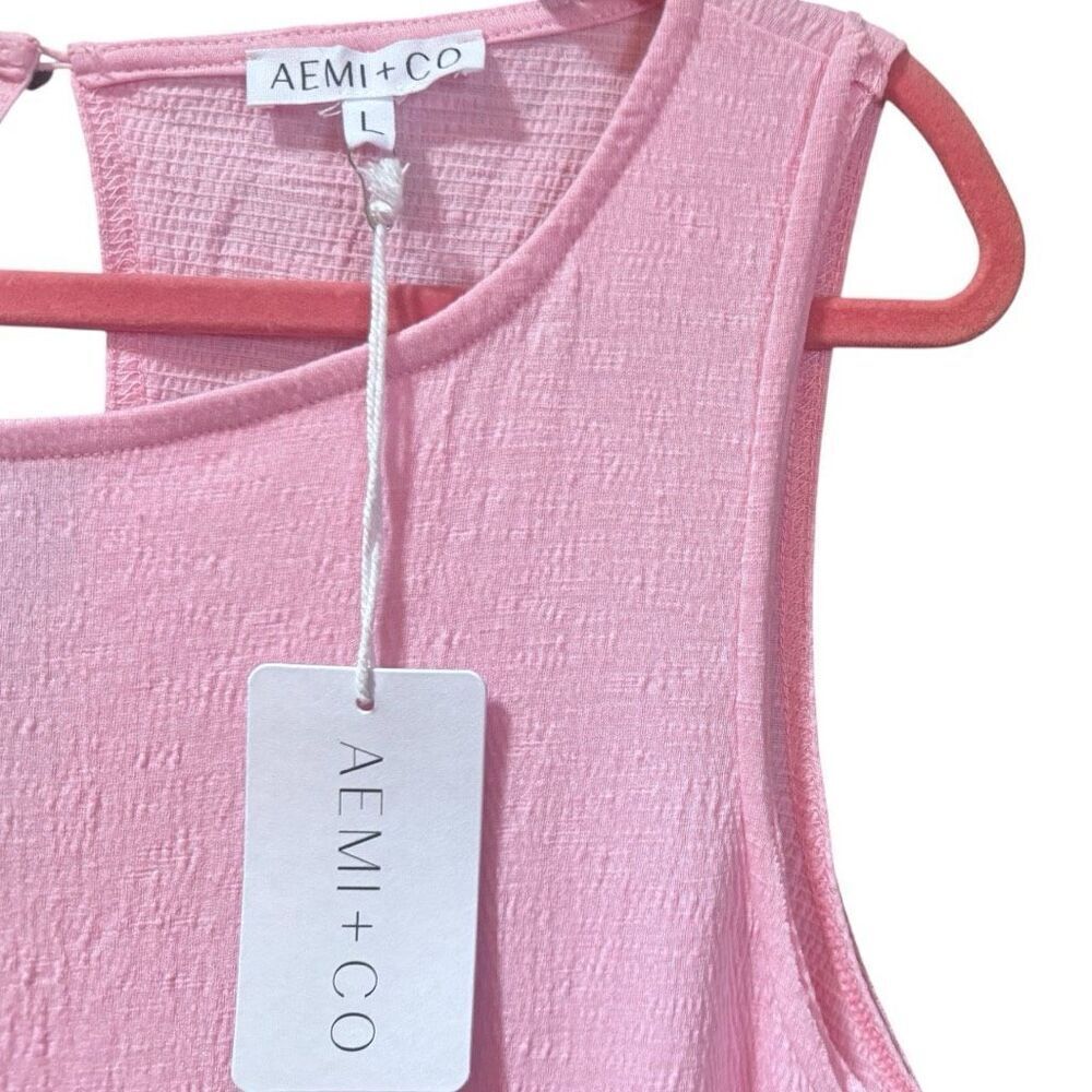 Blush Pink Babydoll Mini Dress Pockets Sleeveless | AEMI+CO | Large NWT - Picture 12 of 16